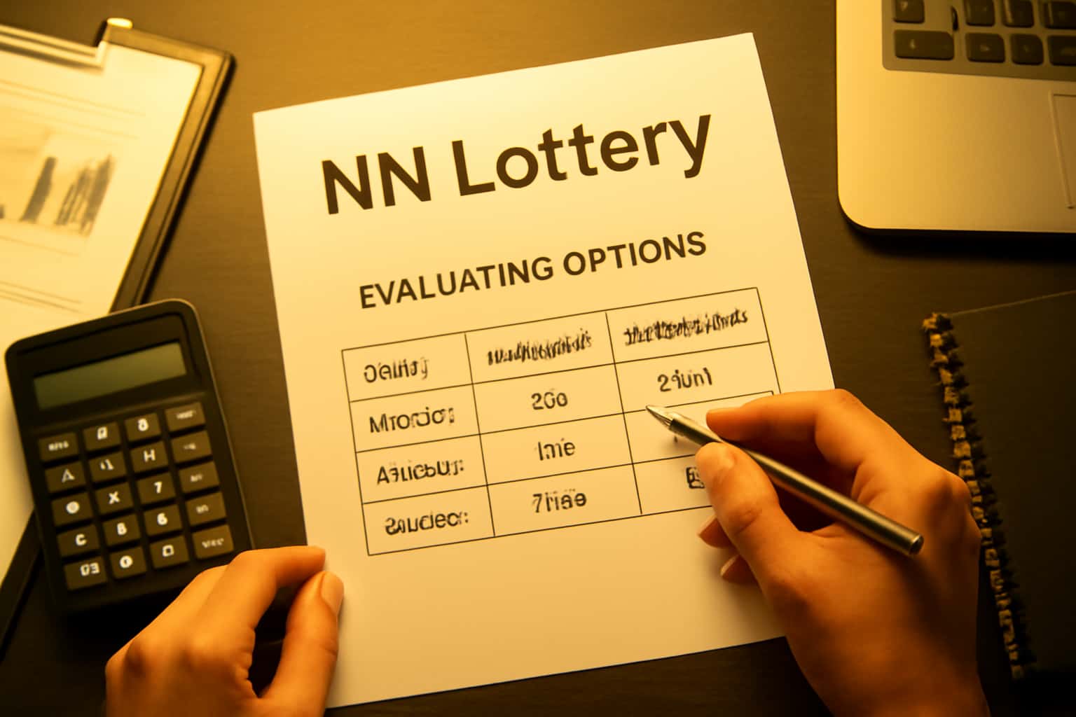 An informative setting showcasing NN Lottery options and features.