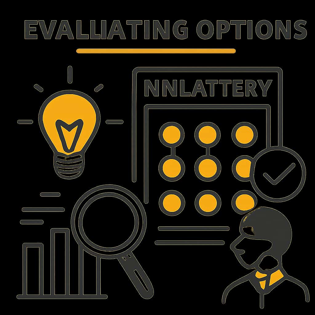 An educational diagram illustrating NN Lottery options.