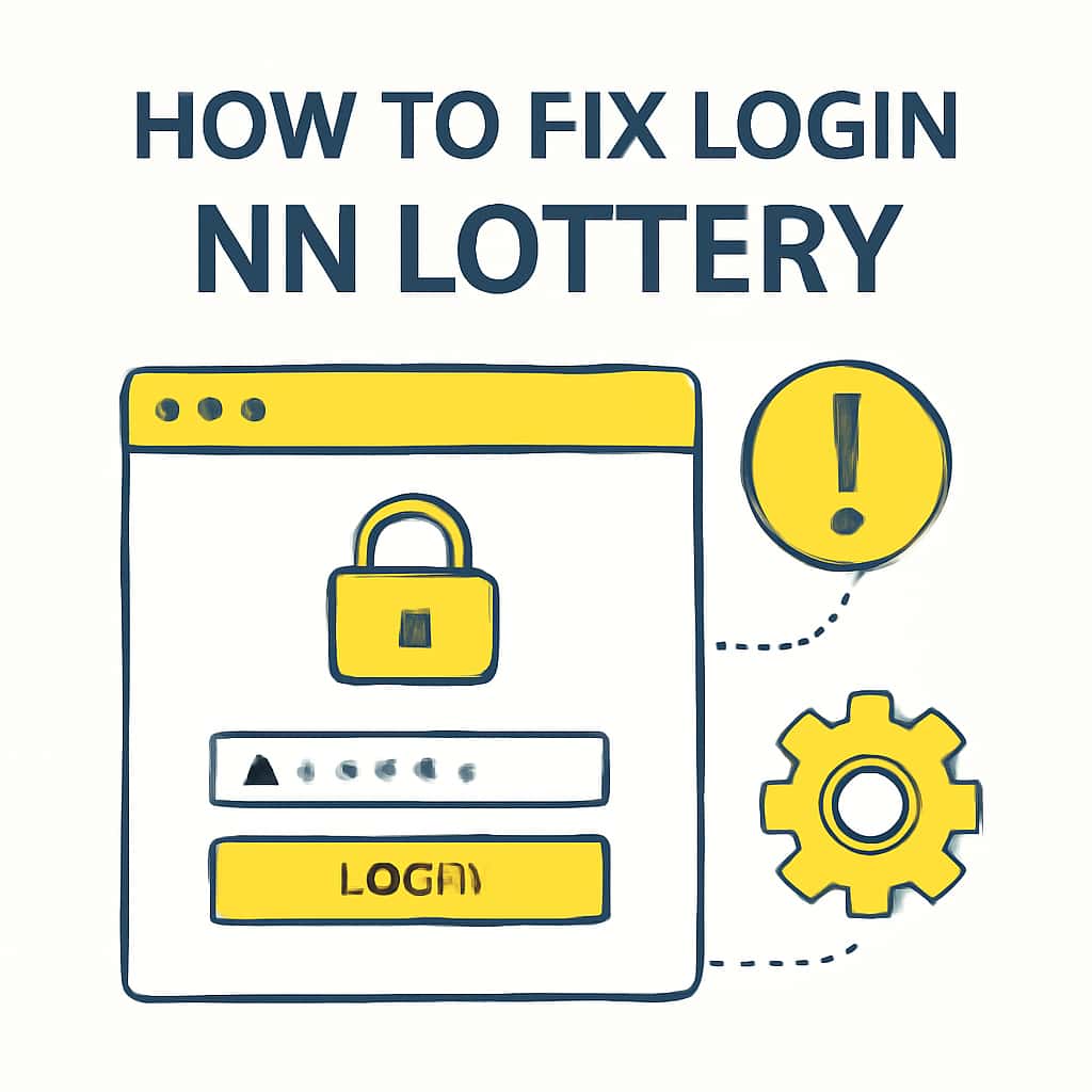 An educational diagram illustrating common login issues for NN Lottery, with 'NN Lottery' highlighted.