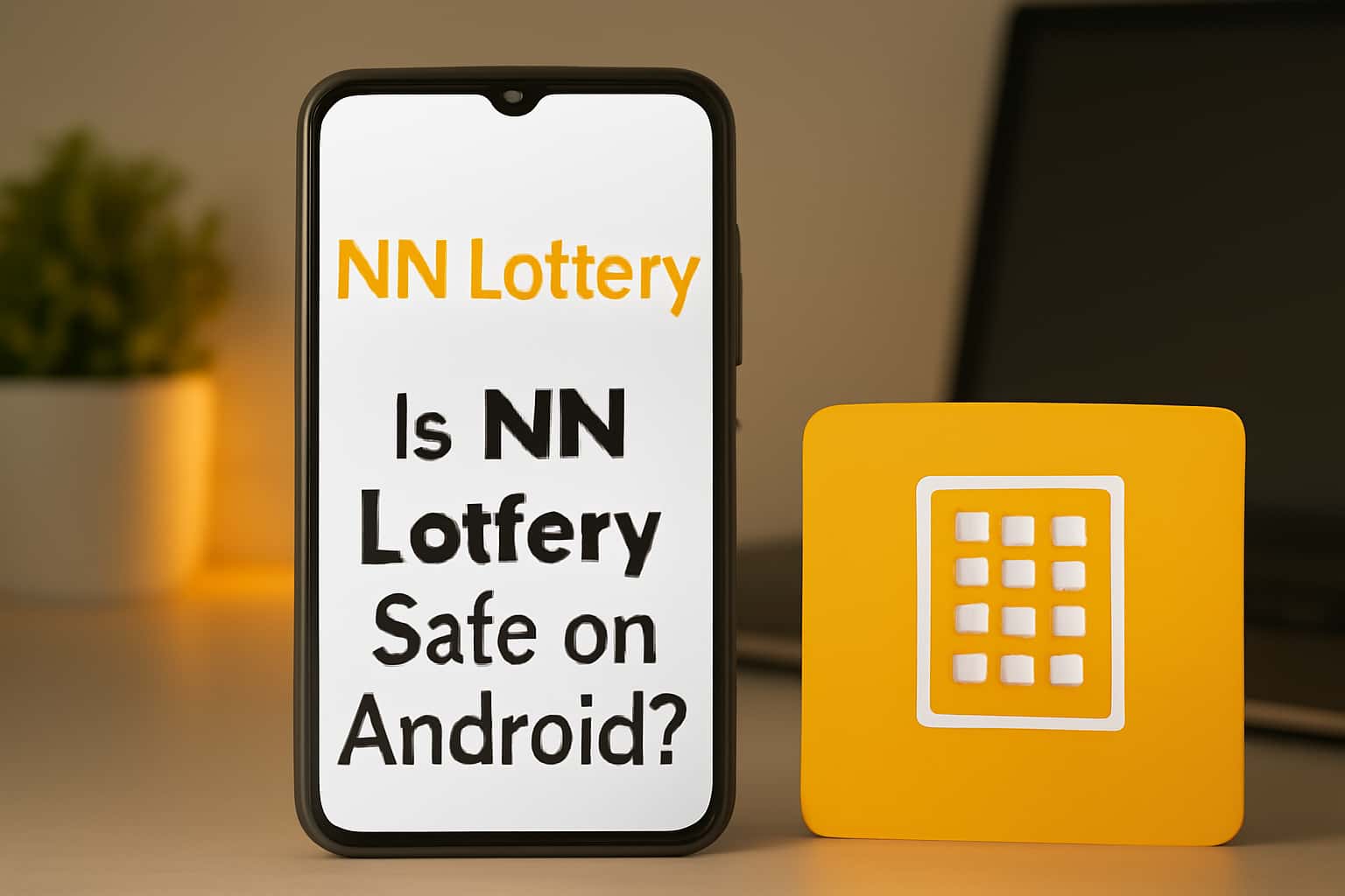 Informational graphic related to NN Lottery safety on Android devices.
