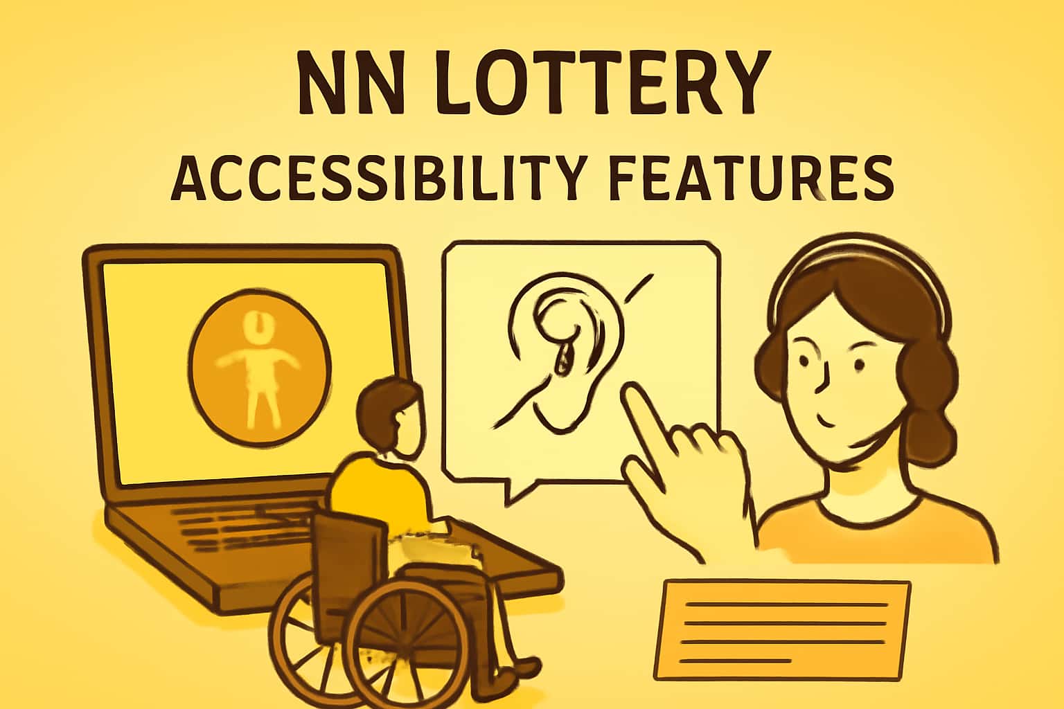 An informative scene depicting accessibility features of NN Lottery.
