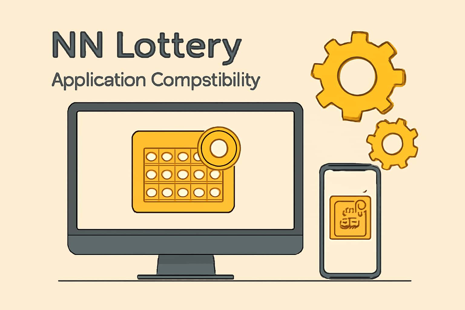 An illustrative scene showcasing NN Lottery Application Compatibility with device representations.