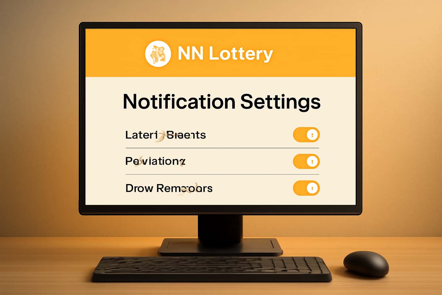 A visual representation of notification settings for NN Lottery.