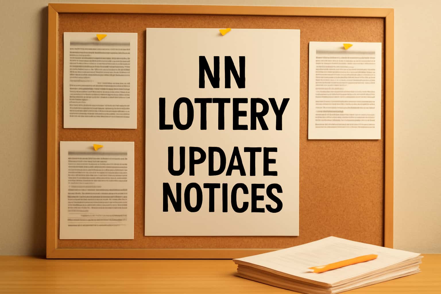 Informational scene featuring NN Lottery Update Notices with #ffcc00 accents.