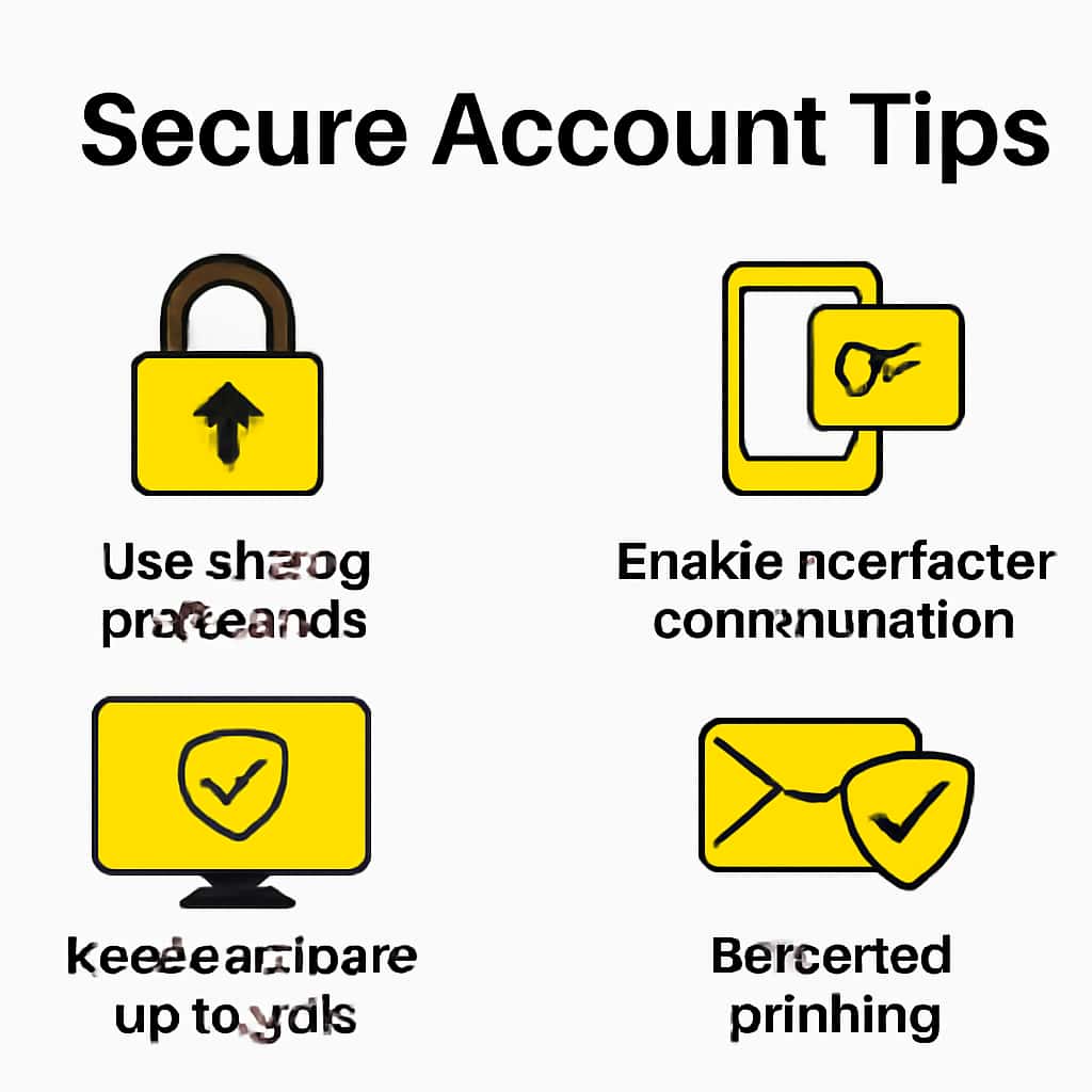 An illustration explaining secure account practices for NN Lottery.